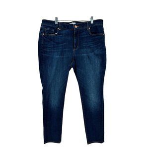 Made And Loved Loft Curvy Skinny Jeans Women's Size 33 16‎ Dark Blue Denim